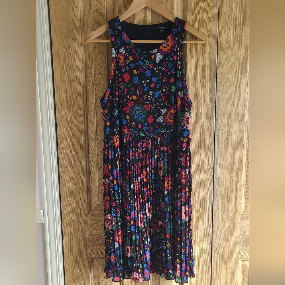 Guess Multicolored Pleated Midi Sundress